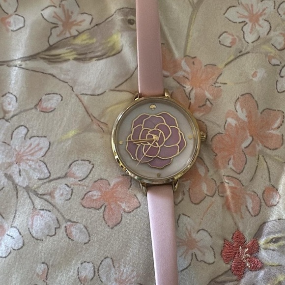 ?Host Pick? Kate Spade Gold and Pink Floral Watch with Leather Strap